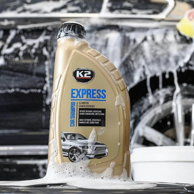 Концентрат автошампуня для мойки авто K2 Express Car Shampoo K131 1 л — шампунь с воском, очистка, блеск и защита кузова. - изображение 2