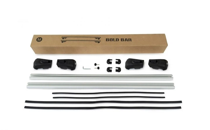 Поперечины на стандартные рейлинги с замком Bold Bar V1 (2 шт) Черные для Hyundai Trajet 2000-2007 гг - изображение 10