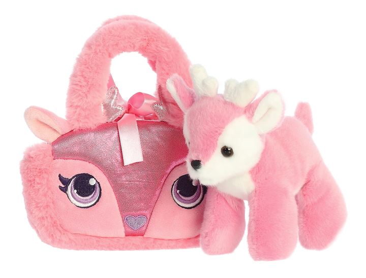 М'яка іграшка Aurora Fancy Pals в рожевій сумці 20 см (4894856201058) - зображення 1
