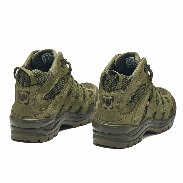 Берці літні тактичні черевики PAV 507 олива хакі шкіряні сітка Fee Air 45 - зображення 2