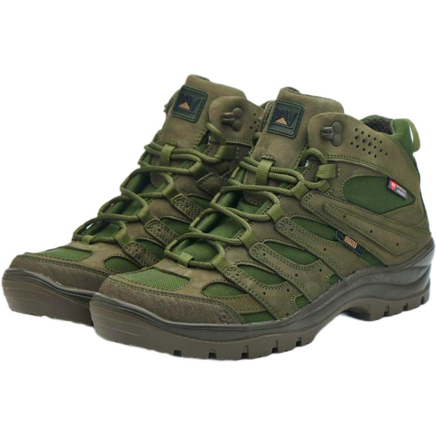 Берцы демисезонные тактические ботинки PAV 507 хаки олива кожаные с мембраной Winterfrost 45 - изображение 1