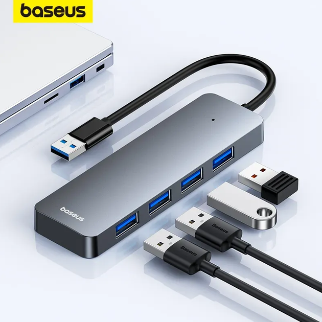 USB-Хаб Baseus UltraJoy Series 4-портовый USB 3.0 (USB A на USB 3.0*4) BS-OH080 - изображение 2