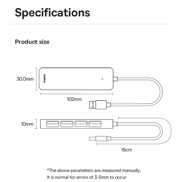 USB-Хаб Baseus UltraJoy Series 4-портовый USB 3.0 (USB A на USB 3.0*4) BS-OH080 - изображение 9