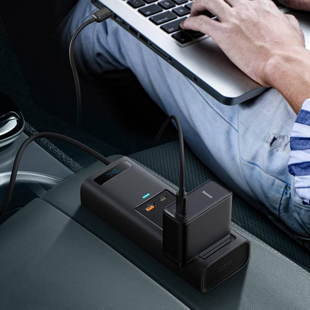 Автомобильный преобразователь инвертор Baseus 150W Inverter с 2 розетками на 220V+USB+Type-C (GFDH-7672) - изображение 12