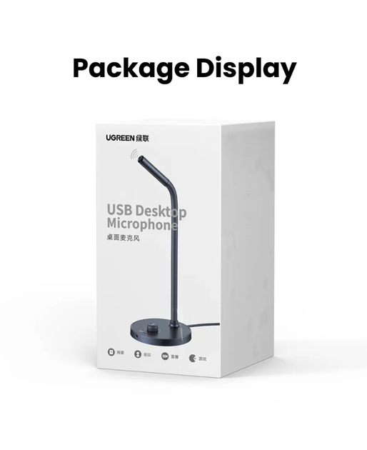 Микрофон настольный Ugreen CM564 всенаправленный, с регулировкой громкости (90416) - изображение 10
