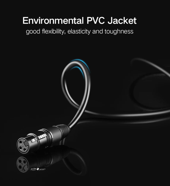 Аудіокабель для мікрофона UGREEN AV131 Jack 6.3 mm to XLR Female AV Cable 3m Black (20720) - зображення 6