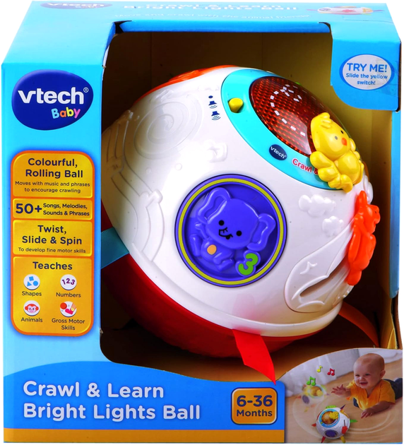 Interaktywna kula Vtech Baby Cravl and Learn z dźwiękami i muzyką (5766184126985) - obraz 1