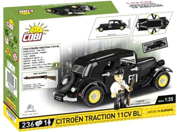 Klocki konstrukcyjne Cobi Historical Collection WWII Citroen Traction 11CV BL 236 elementów (5902251022662) - obraz 7