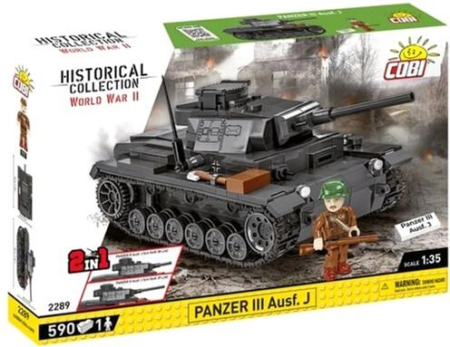 Klocki konstrukcyjne Cobi Historical Collection WWII Panzer III Ausf.J 590 elementów (5902251022891) - obraz 1