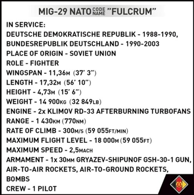 Конструктор Cobi Armed Force MiG-29 545 елементів (5902251058517) - зображення 4