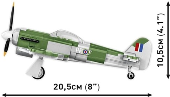Klocki konstrukcyjne Cobi Historical Collection WWII Samolot Hawker Typhoon Mk.1B 190 elementów (5902251058647) - obraz 4
