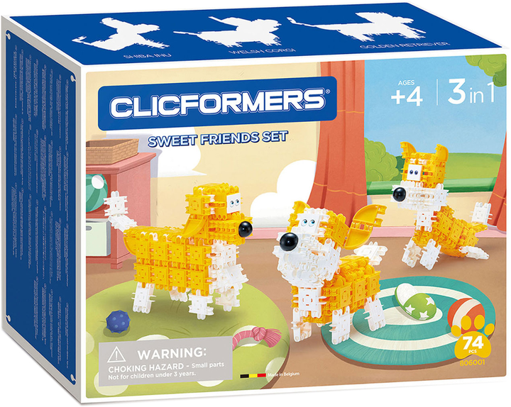 Конструктор Clics Toys Милі друзі 74 елементи (8809465535735) - зображення 1
