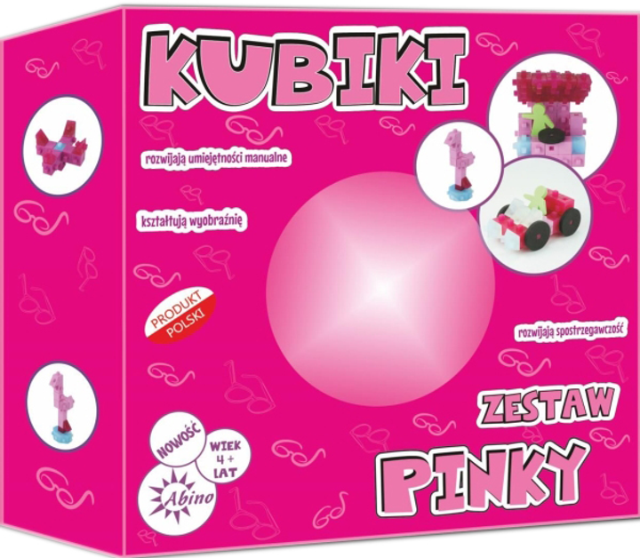 Klocki konstrukcyjne Abino Kubiki pinky 99 elementów (5907518337169) - obraz 1