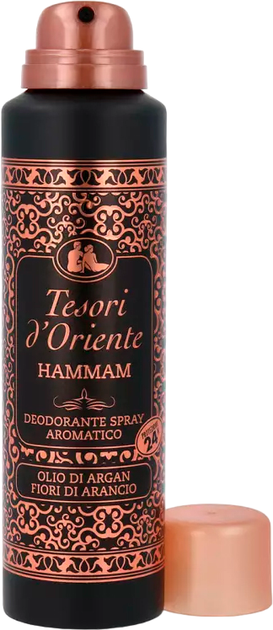 Парфумований дезодорант-спрей Tesori d'Oriente Хамам олія аргани й апельсиновий цвіт 150 мл (8008970036908) - Фото 2 Парфумований дезодорант-спрей Tesori d'Oriente Хамам олія аргани й апельсиновий цвіт 150 мл (8008970036908) - изображение 2