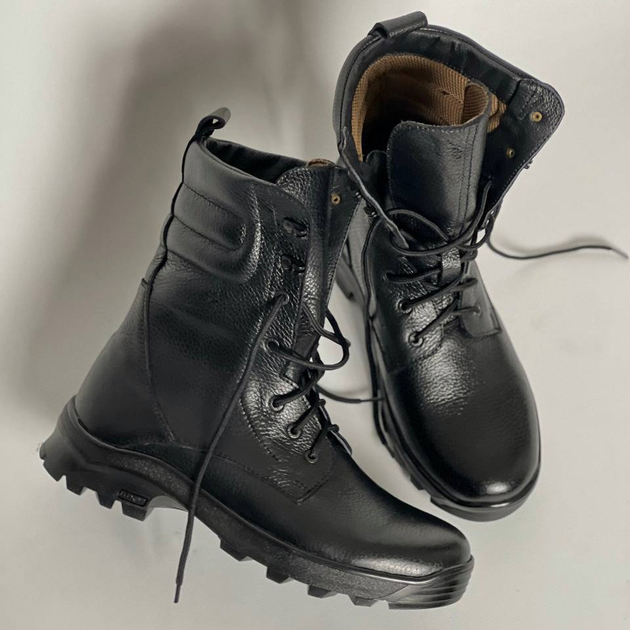 Ботинки Ястреб с мембраной AirTex до -15°C / Водоотталкивающие кожаные Берцы черные размер 37 - изображение 2