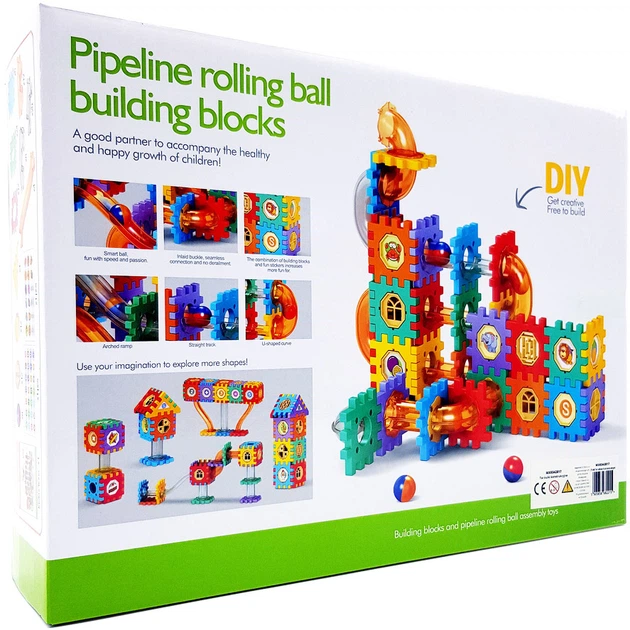 Klocki konstrukcyjne 382 TOYS Pipeline Rolling Building Blocks 98 elementów (5902447036916) - obraz 3