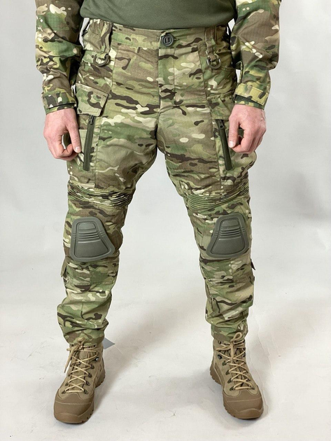 Військові штурмові брюки Tactic Ріп-стоп, (тактичні штани з наколінниками) мультикам 52 - изображение 1
