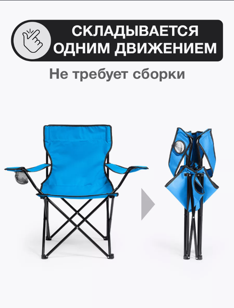 Кресло раскладное для отдыха и туризма синее - изображение 3