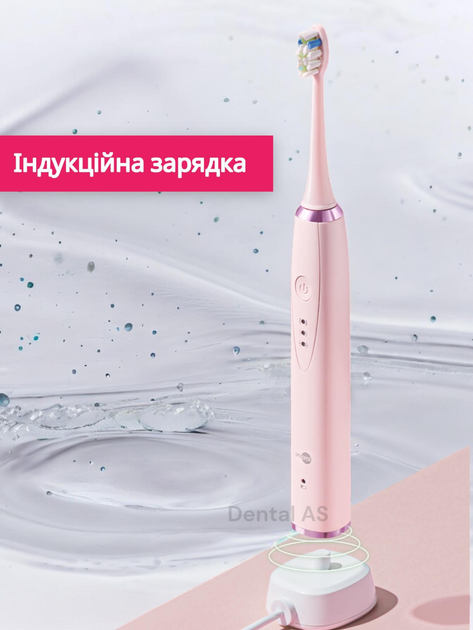 Електрична звукова зубна щітка Prooral T09 рожева 31 тис.коливань в хв. 2 насадки в комплекті |2 роки гарантія - зображення 2