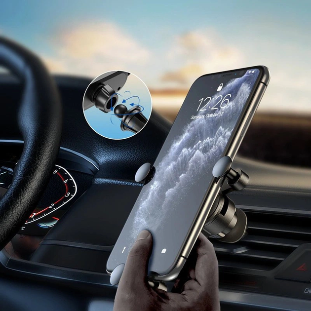 Автодержатель для телефона Wozinsky Gravity Car Holder Black (WCH-05) - изображение 10