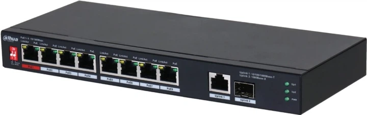 Przełącznik Dahua 8-Ports Unmanaged PoE (DH-PFS3110-8ET1GT1GF-96) - Zdjęcie 1 Przełącznik Dahua 8-Ports Unmanaged PoE (DH-PFS3110-8ET1GT1GF-96) - obraz 1