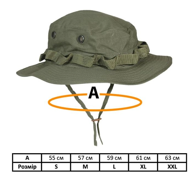 Панама тактична MIL-TEC US GI Boonie Hat Olive, S - зображення 2