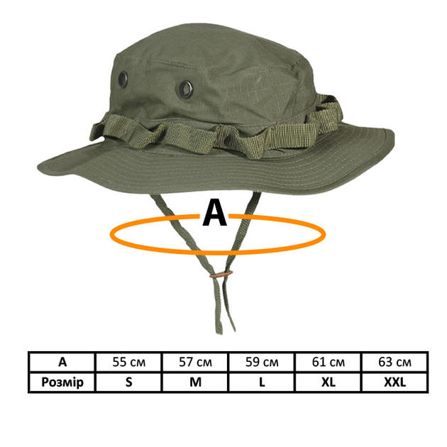 Панама тактична MIL-TEC US GI Boonie Hat Olive, M - зображення 2