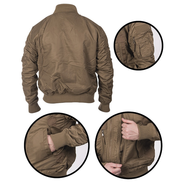 Куртка демісезонна Sturm Mil-Tec US Tactical Flight Jacket S Dark Coyote - зображення 2