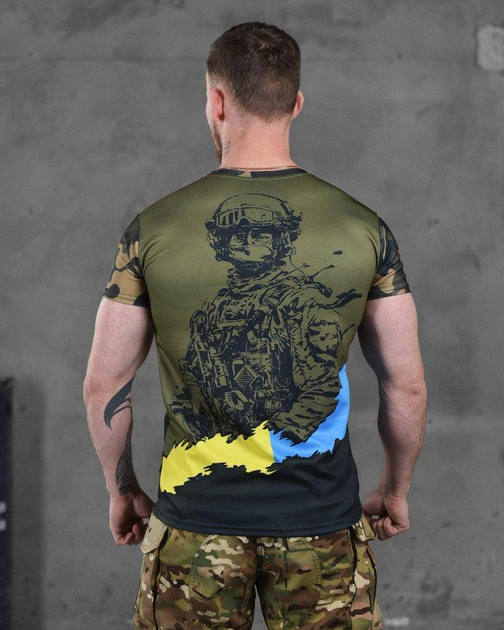Армійська чоловіча футболка Ukrainian Army потовідвідна 2XL олива+мультикам (86521) - зображення 2