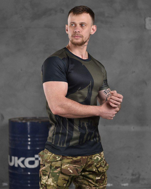 Армейская мужская потоотводящая футболка С Черепом XL олива (86426) - изображение 2