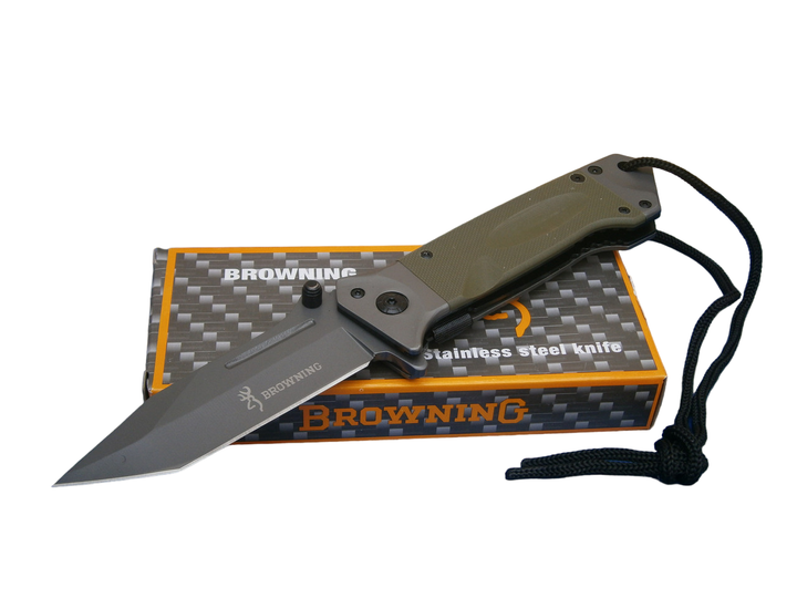 Ніж складаний Browning АК 713 Tanto оливковий 22 см - зображення 2