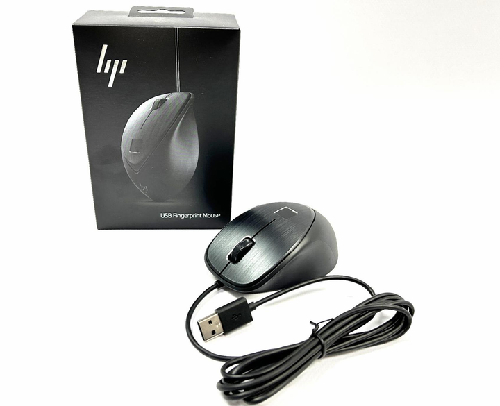 Проводная USB мышь HP Fingerprint (4TS44AA) Black со сканером ...