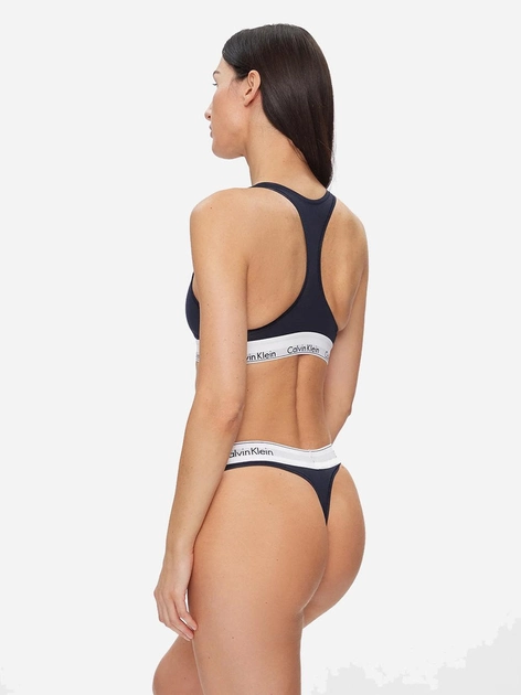 Комплект (бюстгальтер + стрінги) жіночий Calvin Klein Underwear 000QF6703E-0PP XS Темно-синій (8720107899254) - зображення 2