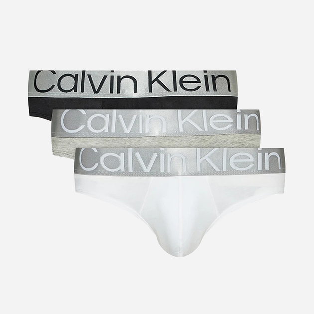 Набір трусів бріфи Calvin Klein Underwear 000NB3129A-MPI S 3 шт Сірий/Чорний/Білий (8719855393947) - зображення 1