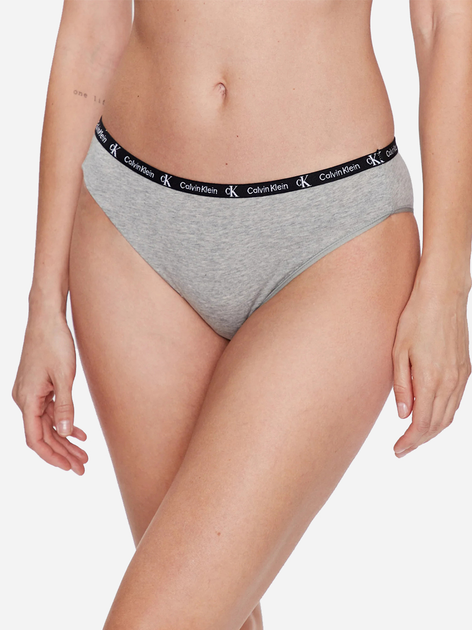 Набір жіночих трусиків сліпи бавовняний Calvin Klein Underwear 000QD3991E-BGH XL 2 шт Сірий/Чорний (8720107311107) - зображення 2