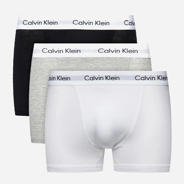 Набір трусів шорти Calvin Klein Underwear 0000U2662G-998 S 3 шт Білий/Сірий/Чорний (5051145189247) - зображення 1