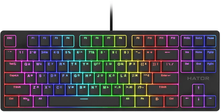 lrkth★ Клавіатура Hator Rockfall 2 Mecha TKL оранжеві перемикачі Чорна