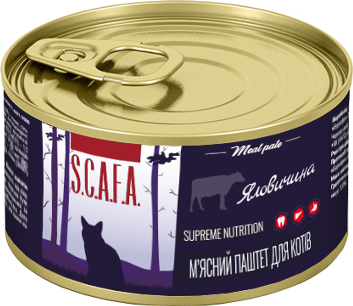 Упаковка вологого корму S.C.A.F.A. Паштет м’ясний для дорослих котів з ...