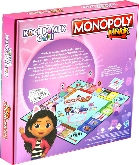 Настільна гра Winning Moves Monopoly Junior Кицькин дім Габі (5036905053693) - зображення 3