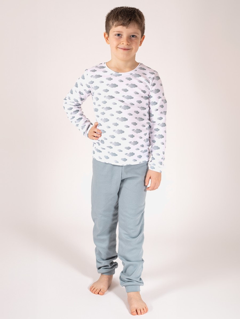 Дитяча піжама для хлопчика Nicol 205036 110 см Білий/Сірий (5905601015277) - зображення 1