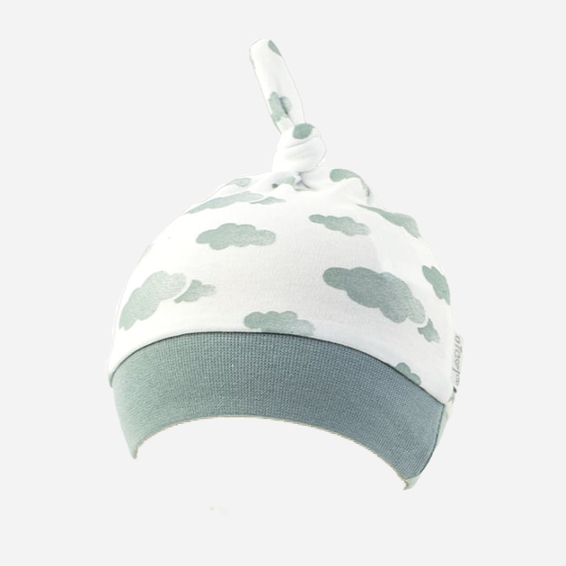 Niemowlęca czapka z węzełkiem dla chłopca Nicol 205054 56 cm Biały/Szary (5905601015468) - obraz 1