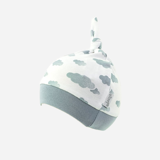 Дитяча шапочка-вузлик для новонароджених для хлопчика Nicol 205054 56 см Білий/Сірий (5905601015468) - зображення 2