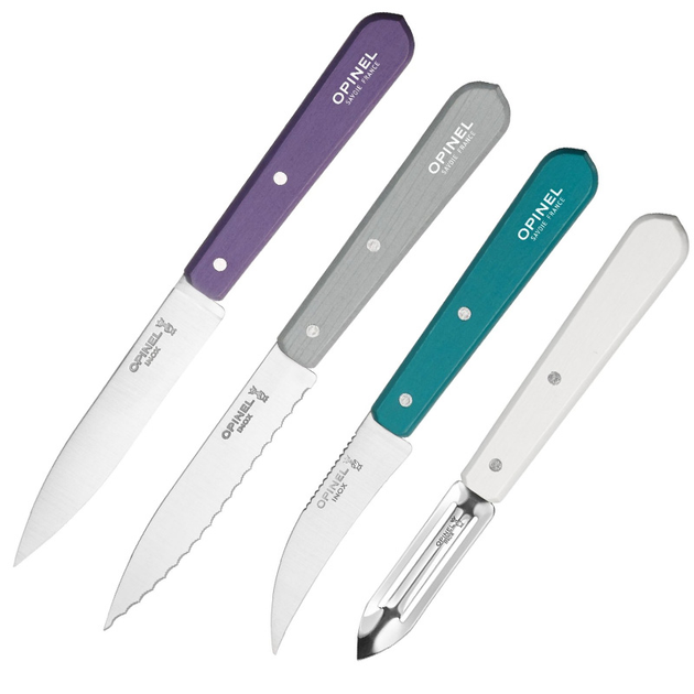 Набір кухонних ножів Opinel Les Essentiels Art Deco (4 предмети), 4 кольори - зображення 1