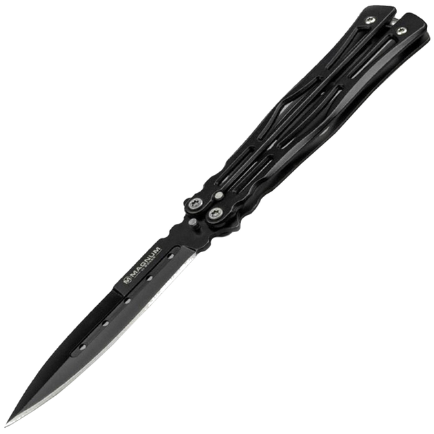Нож бабочка, балисонг Boker Magnum Neptis (длина: 195мм, лезвие: 85мм), черный - изображение 1