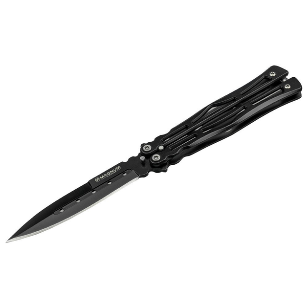 Нож бабочка, балисонг Boker Magnum Neptis (длина: 195мм, лезвие: 85мм), черный - изображение 2