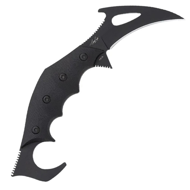 Нож фиксированный керамбит Boker Magnum Carnifex (длина 180 мм, лезвие 67 мм, черное), черный - изображение 2
