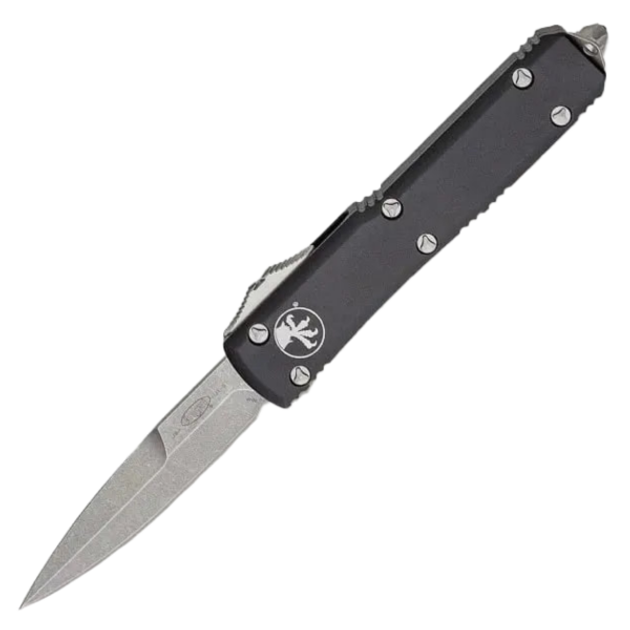 Нож автоматический Microtech Ultratech Bayonet Stonewash (длина: 213 мм, лезвие: 86 мм), черный - изображение 1