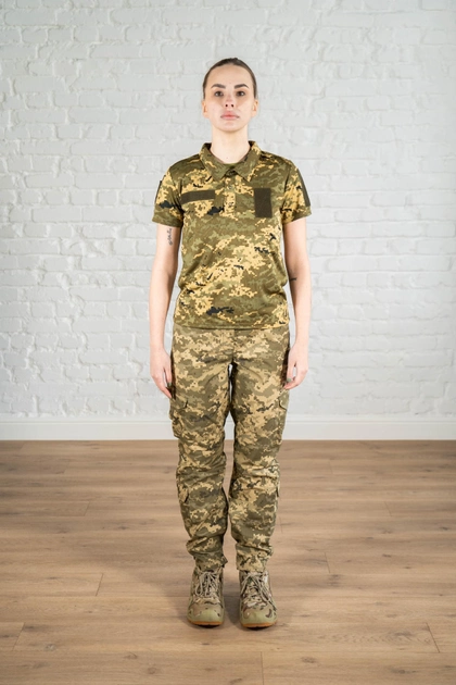 Жіноча форма армійська поло та штани ріп-стоп CoolMax standart Піксель (639) , XL - зображення 1