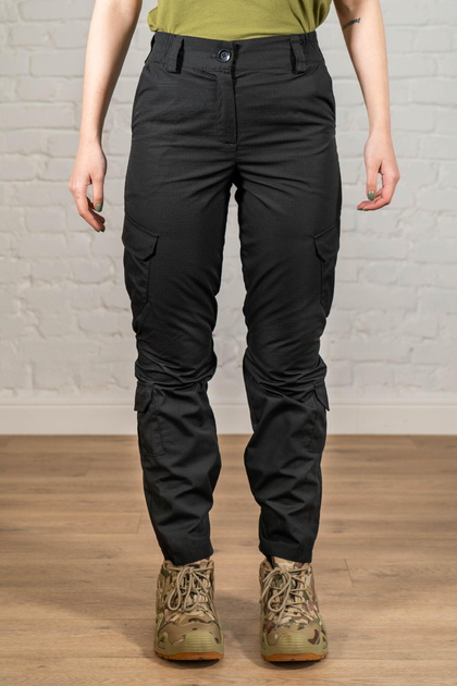 Женские военные брюки рип-стоп с карманами летние tactical Черные (669) , XL - изображение 1
