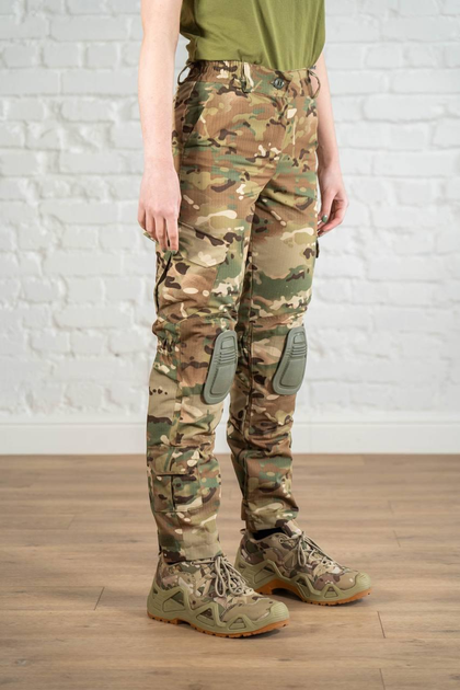 Військові жіночі штани зі вставними наколінниками ріп-стоп Мультикам Олива (672) , 3XL - зображення 2